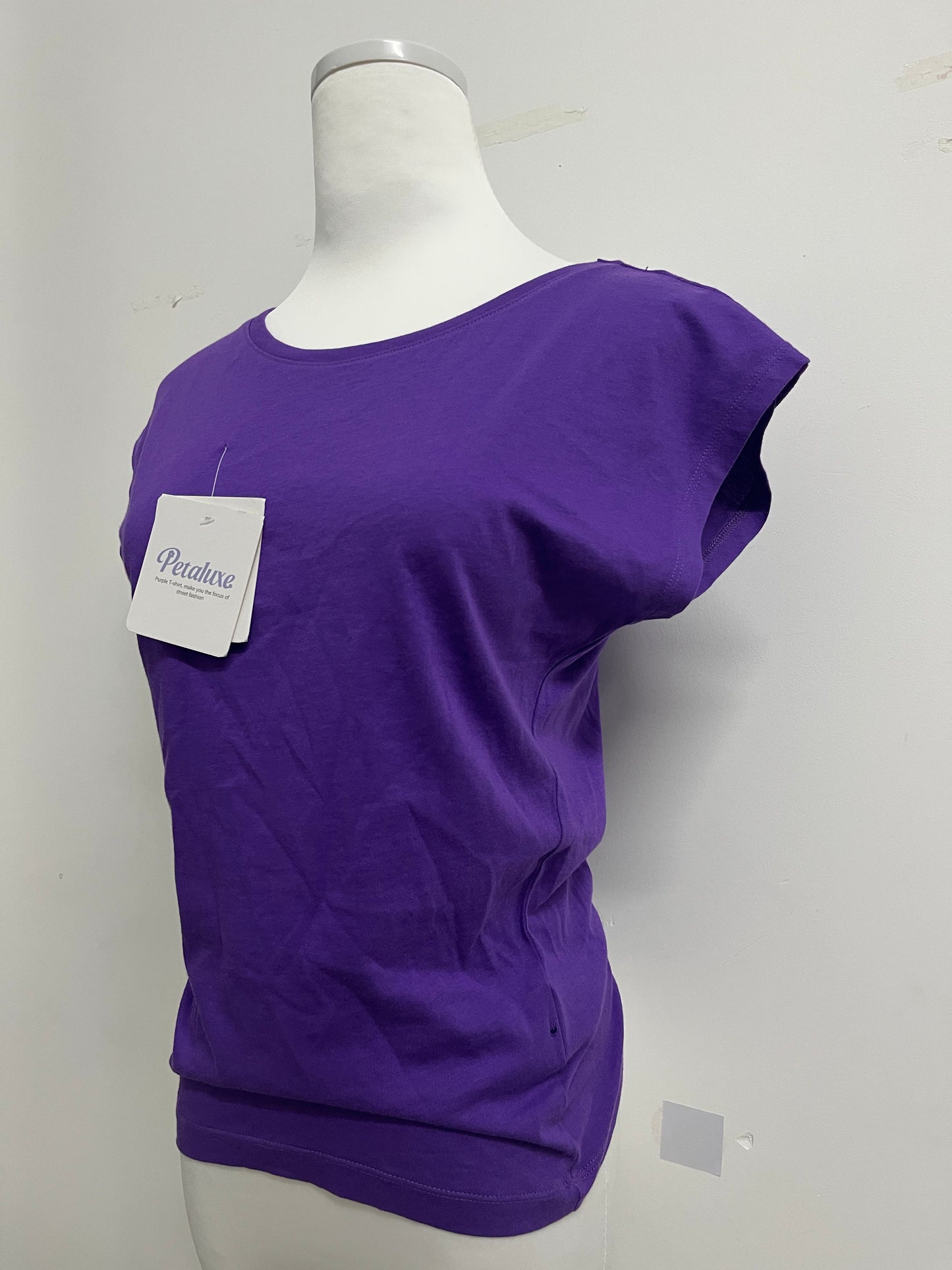 Petaluxe Women's Slim Fit Crew Neck Short Sleeve Longline Tee