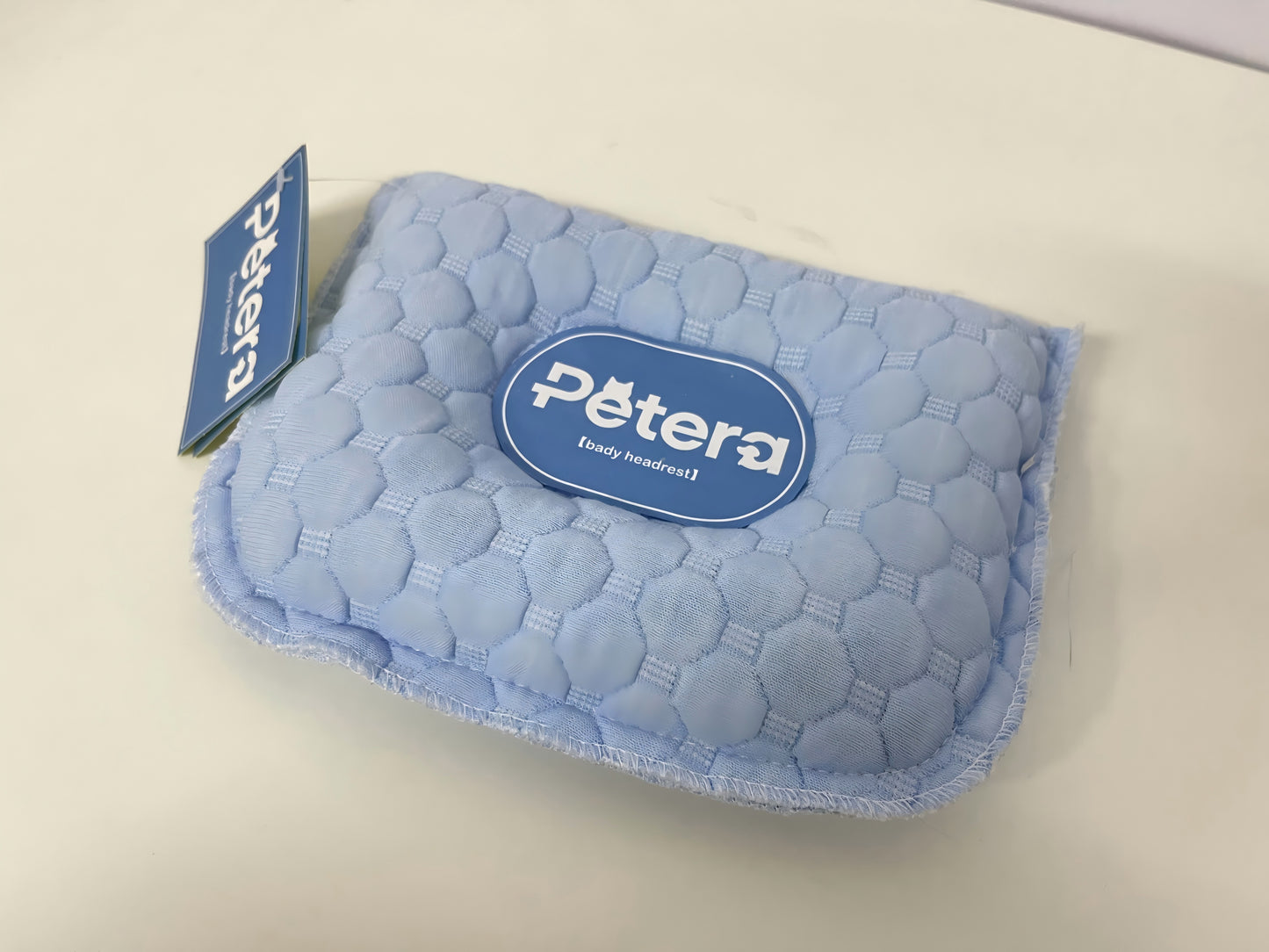 【Petera Light Blue Baby Headrest Pillow】—— Gentle Support for Baby’s Comfort