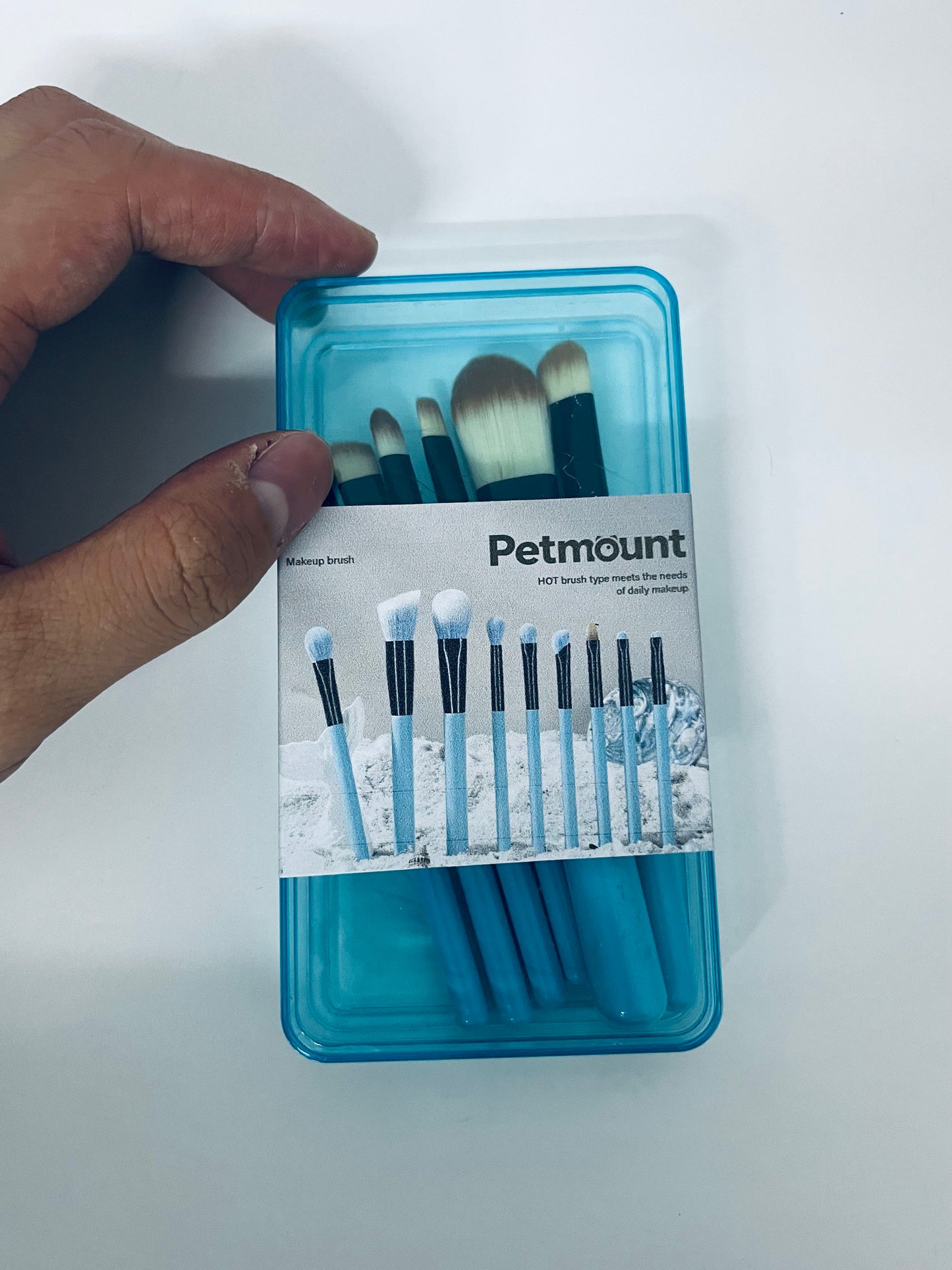 Petmount 10-Piece Cosmetic Brush Set - Travel-Friendly Vegan Makeup Brushes with Case