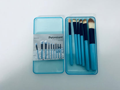 Petmount 10-Piece Cosmetic Brush Set - Travel-Friendly Vegan Makeup Brushes with Case