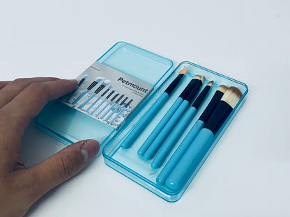 Petmount 10-Piece Cosmetic Brush Set - Travel-Friendly Vegan Makeup Brushes with Case