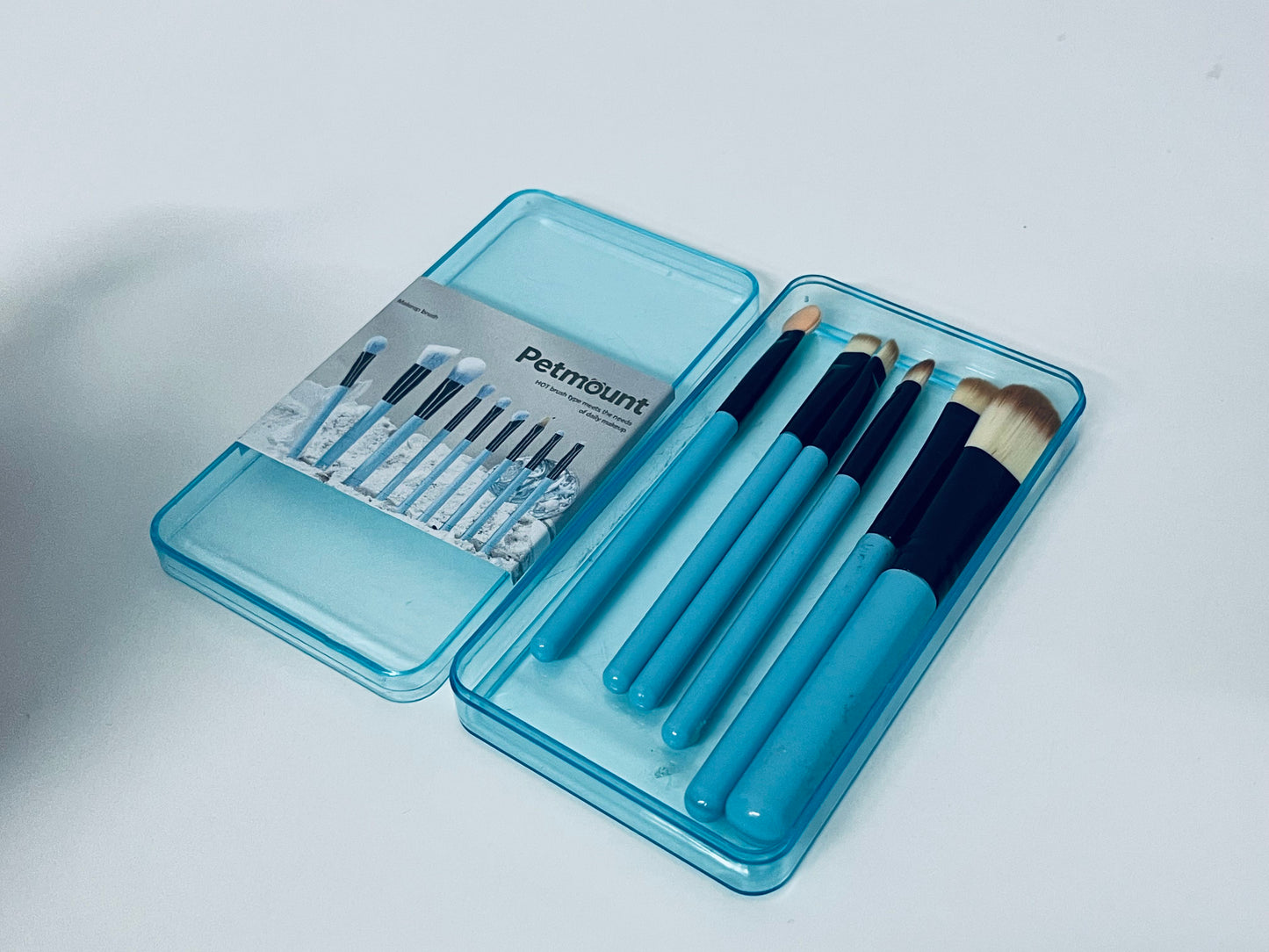 Petmount 10-Piece Cosmetic Brush Set - Travel-Friendly Vegan Makeup Brushes with Case