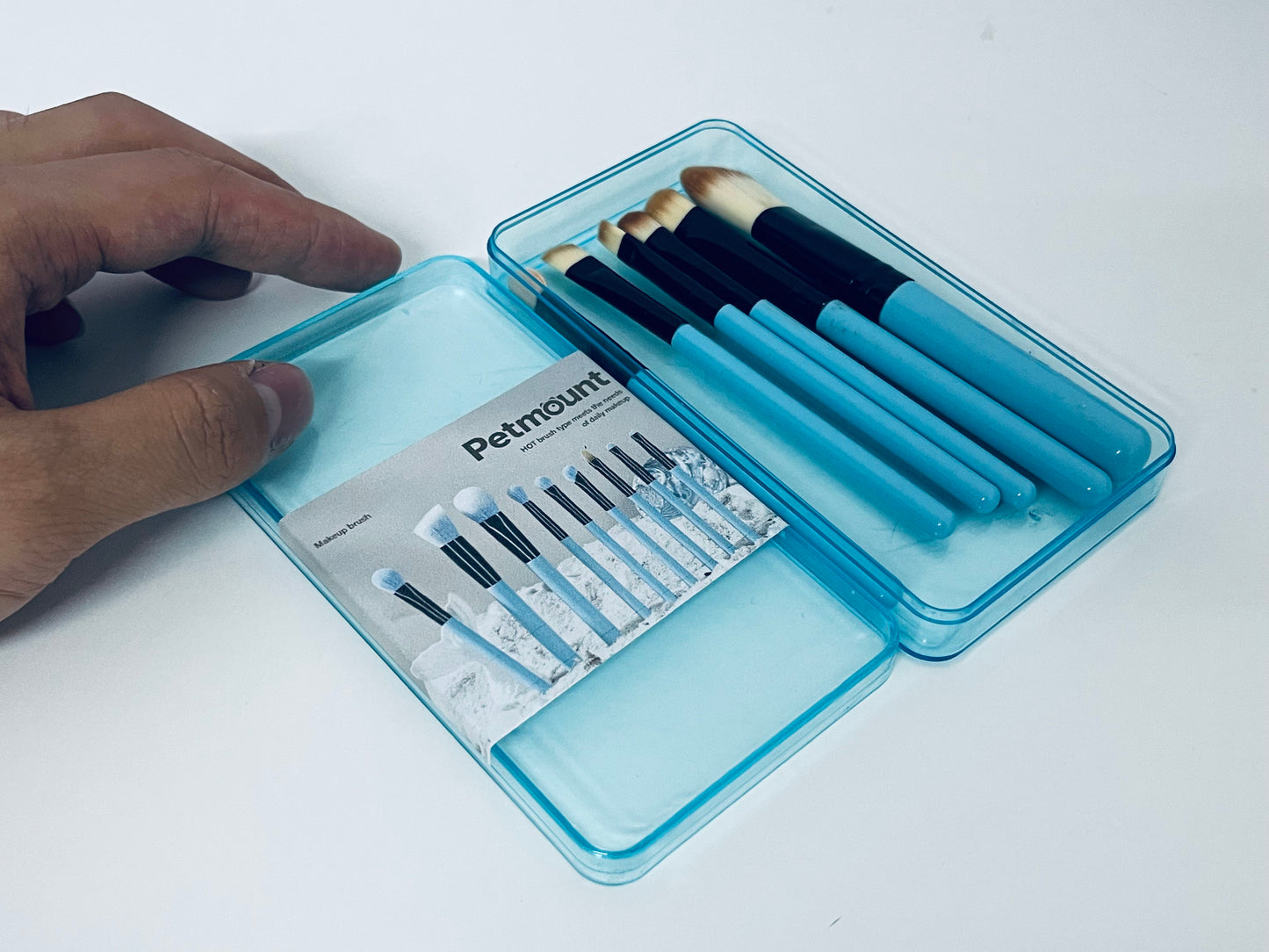 Petmount 10-Piece Cosmetic Brush Set - Travel-Friendly Vegan Makeup Brushes with Case