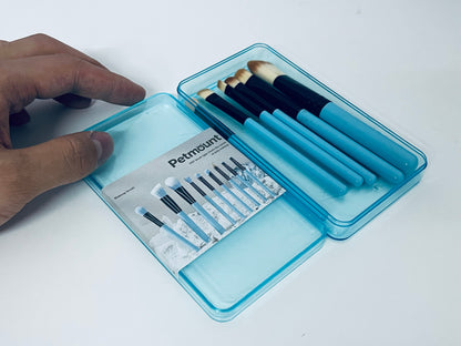 Petmount 10-Piece Cosmetic Brush Set - Travel-Friendly Vegan Makeup Brushes with Case
