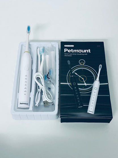 Petmount Travel-Friendly Electric Toothbrush - USB-C Charged, IPX7 Waterproof (3 Heads Included)