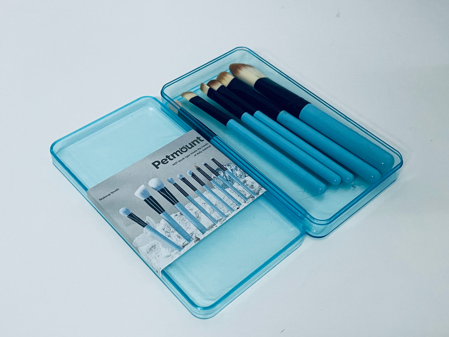 Petmount 10-Piece Cosmetic Brush Set - Travel-Friendly Vegan Makeup Brushes with Case