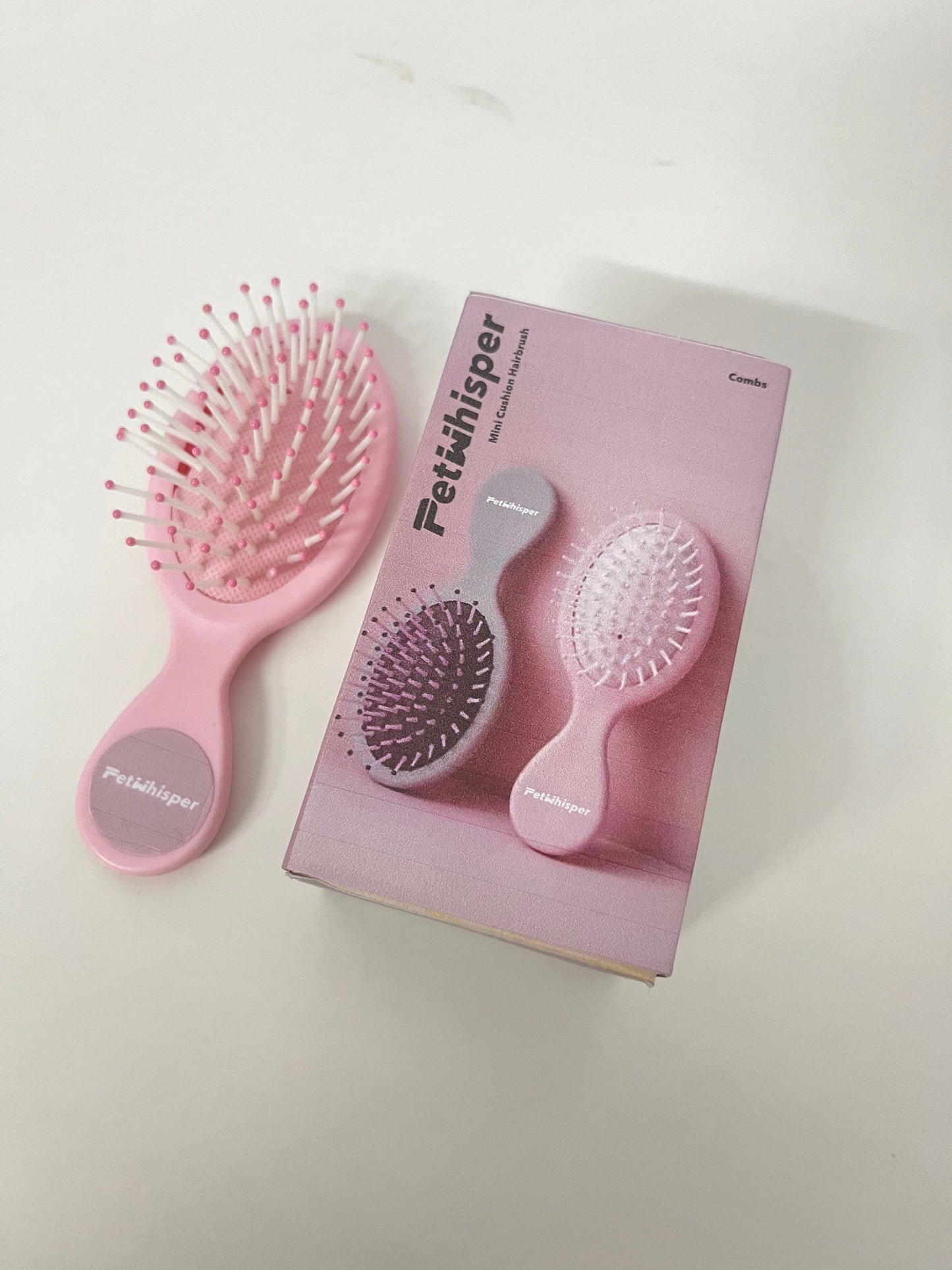 【PetWhisper Mini Cushion Hairbrush】—— Gentle & Portable Hair Grooming Tool