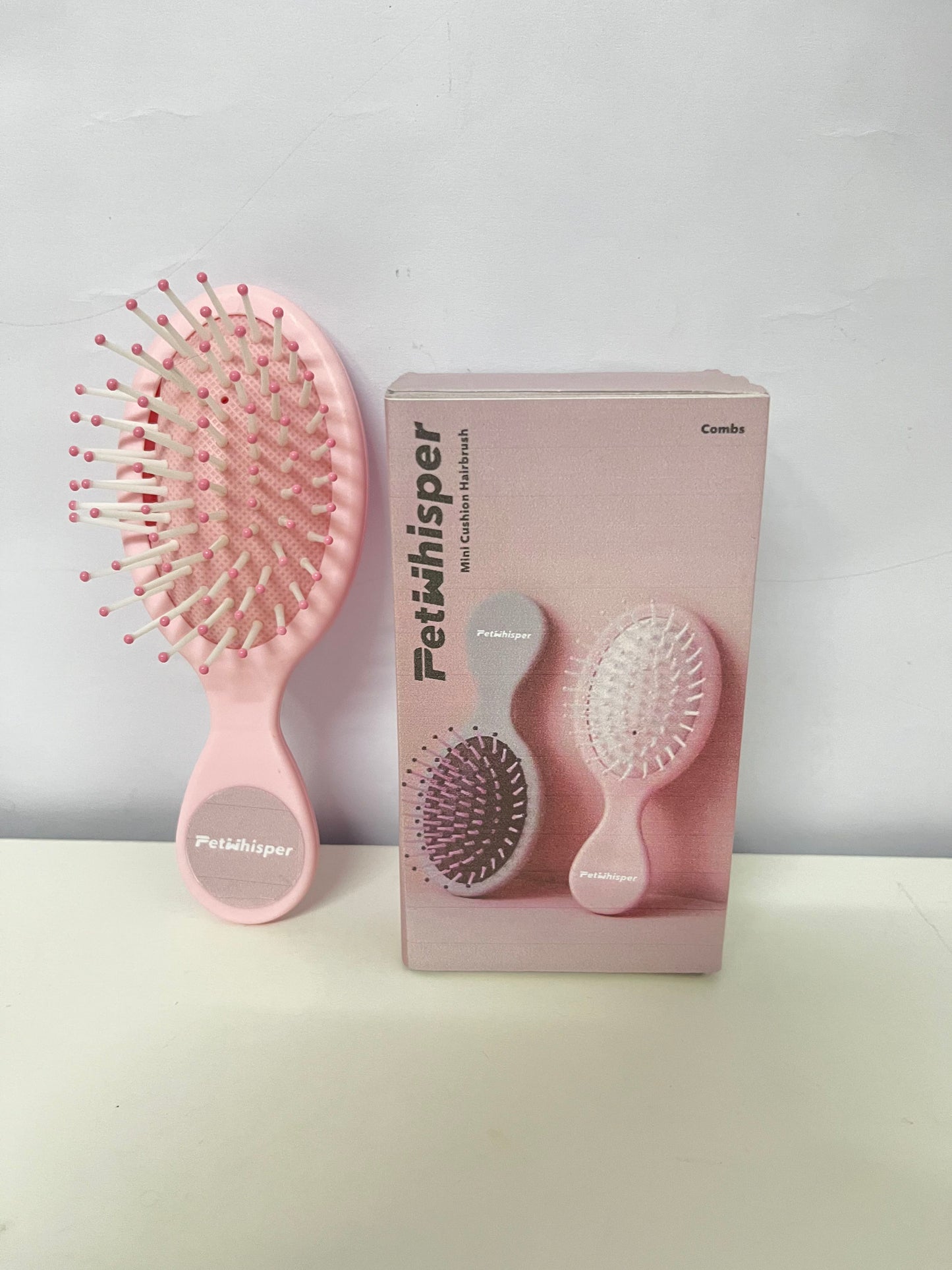 【PetWhisper Mini Cushion Hairbrush】—— Gentle & Portable Hair Grooming Tool