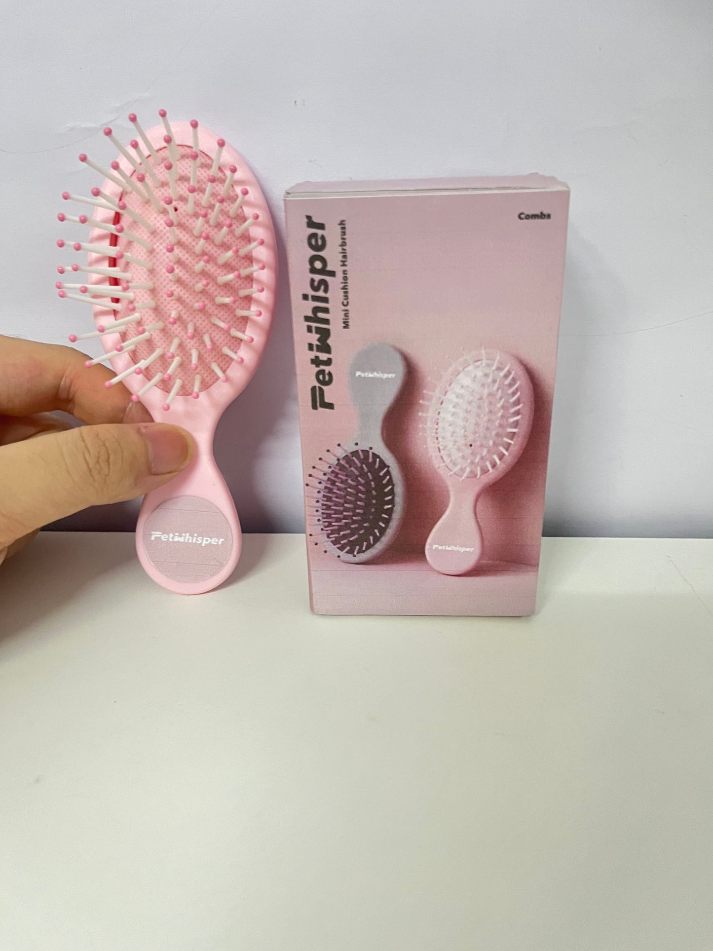 【PetWhisper Mini Cushion Hairbrush】—— Gentle & Portable Hair Grooming Tool