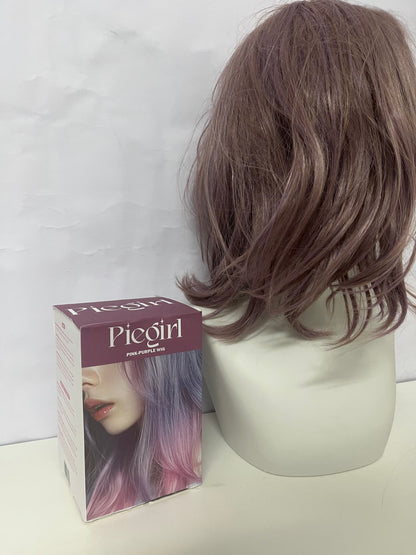 【Piegirl Wigs】——Piegirl Misty Brown-Gray Shoulder-Length Wig - Effortless Natural Volume & Style