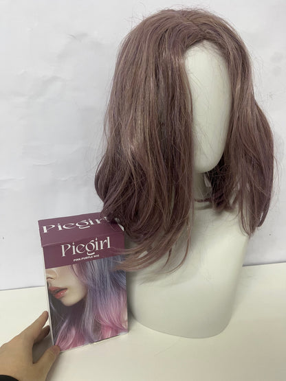 【Piegirl Wigs】——Piegirl Misty Brown-Gray Shoulder-Length Wig - Effortless Natural Volume & Style