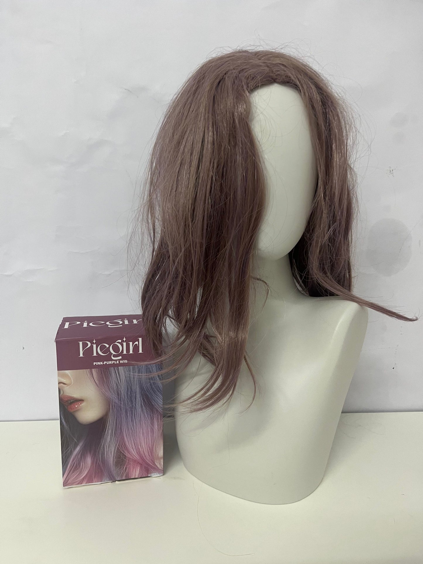 【Piegirl Wigs】——Piegirl Misty Brown-Gray Shoulder-Length Wig - Effortless Natural Volume & Style