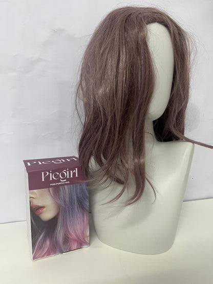 【Piegirl Wigs】——Piegirl Misty Brown-Gray Shoulder-Length Wig - Effortless Natural Volume & Style