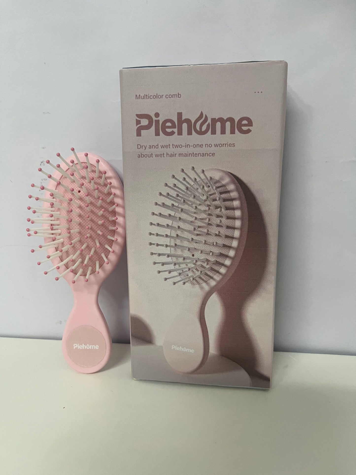 [Piehome Combs]——Piehome Mini Cushion Hairbrush - Anti-Static, Wet & Dry Use, Portable Detangling Brush for Kids & Adults