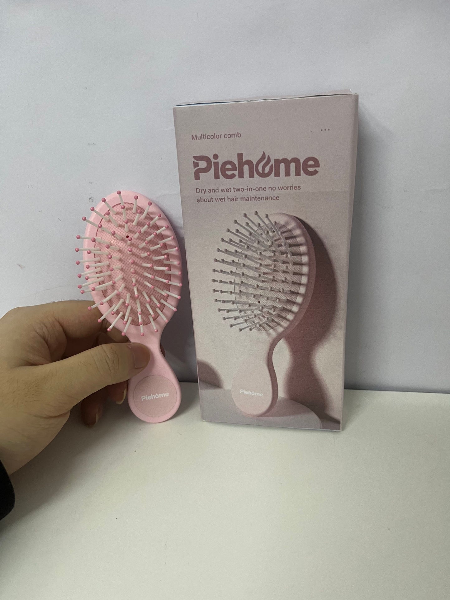 [Piehome Combs]——Piehome Mini Cushion Hairbrush - Anti-Static, Wet & Dry Use, Portable Detangling Brush for Kids & Adults