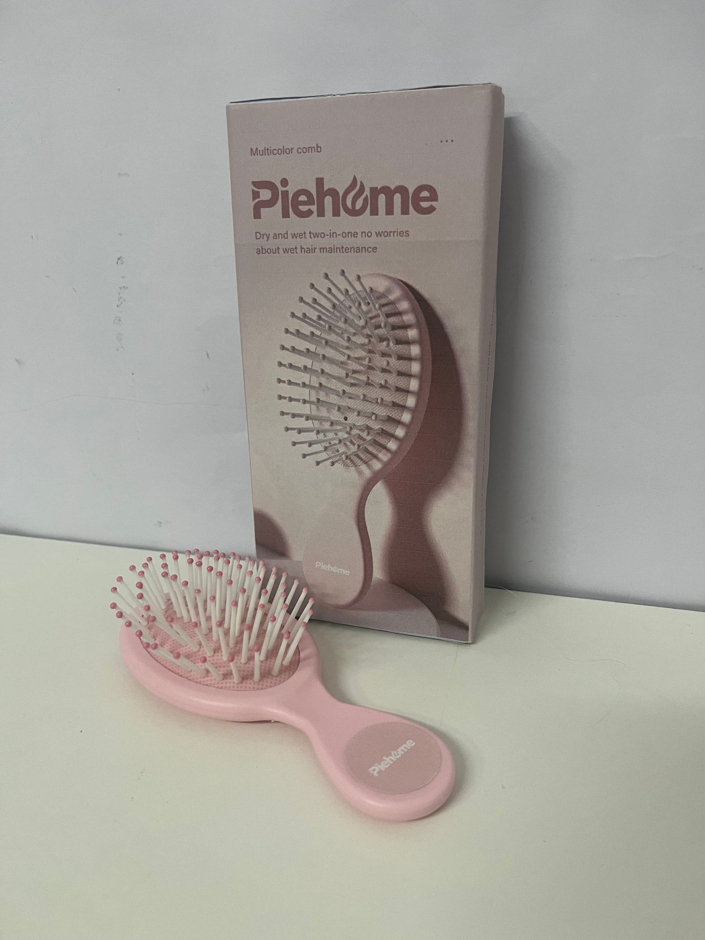 [Piehome Combs]——Piehome Mini Cushion Hairbrush - Anti-Static, Wet & Dry Use, Portable Detangling Brush for Kids & Adults