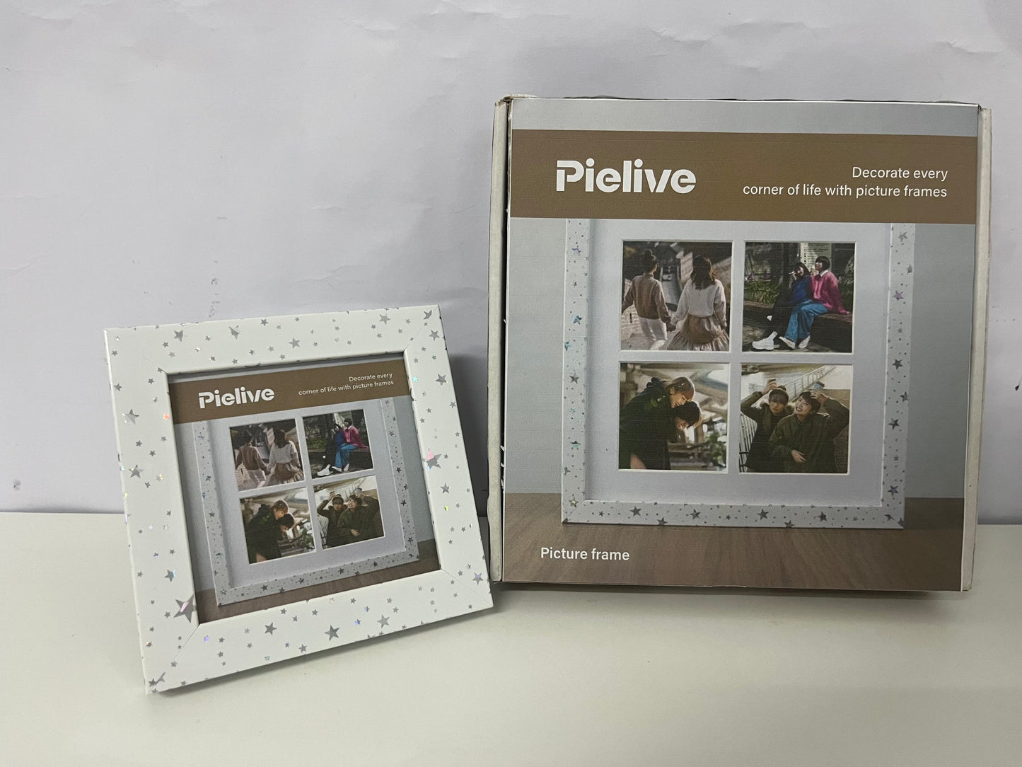 [Pielive Picture frames]——Pielive Starlight 4-Opening Collage Frame - Cute Desktop Picture Display Frame