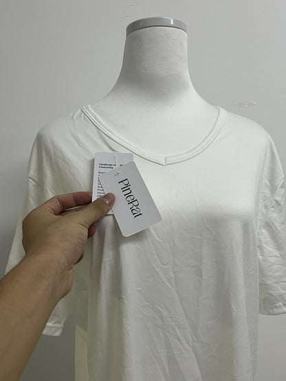 PineRat Womens Summer Cotton Tops Basic Short Sleeve Shirts Casual V Neck T Shirt Comfy Trendy Tees