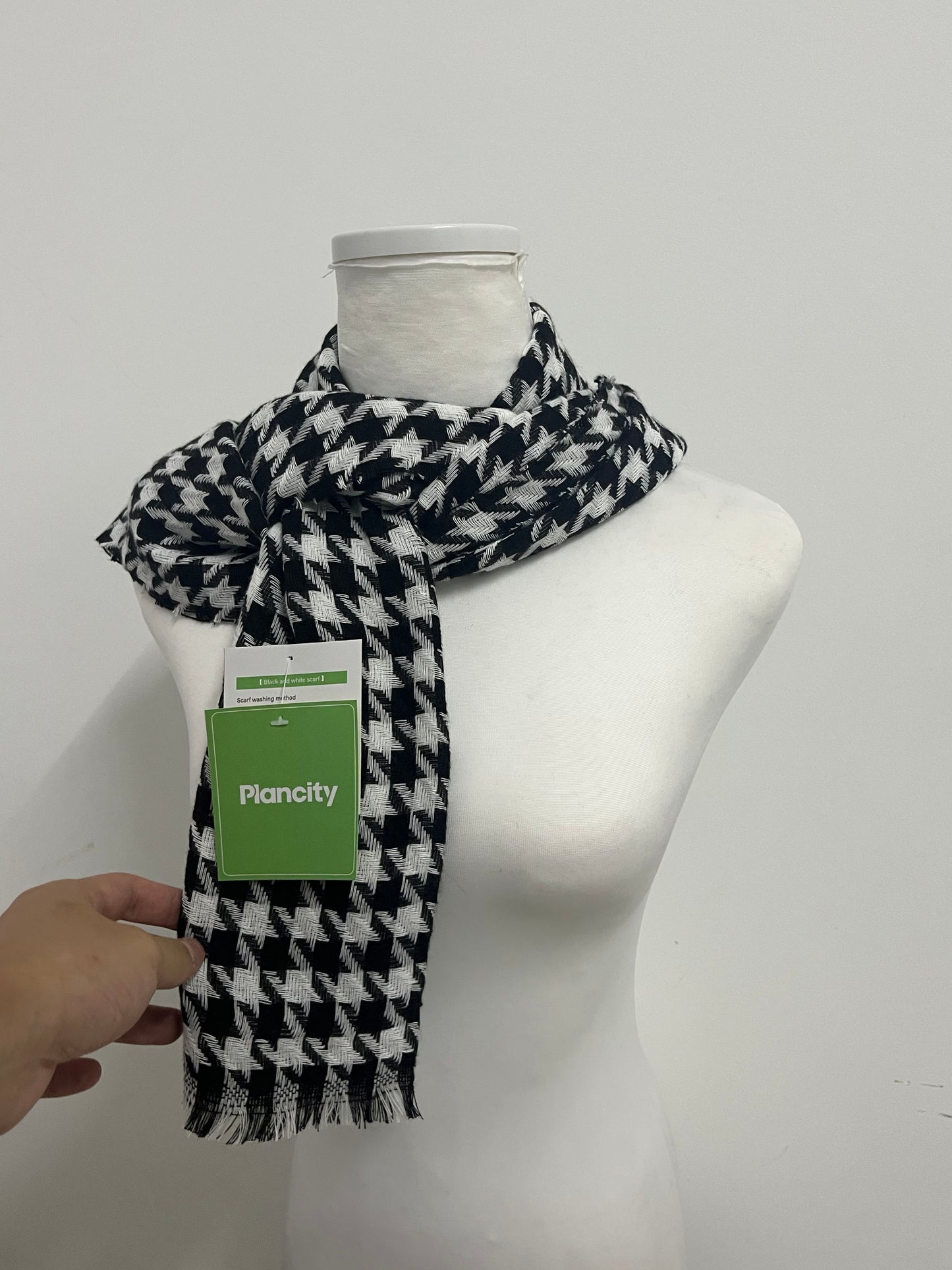 Plancity Classic Houndstooth Scarf, Autumn and Winter Warm & Versatile Fashion Scarf