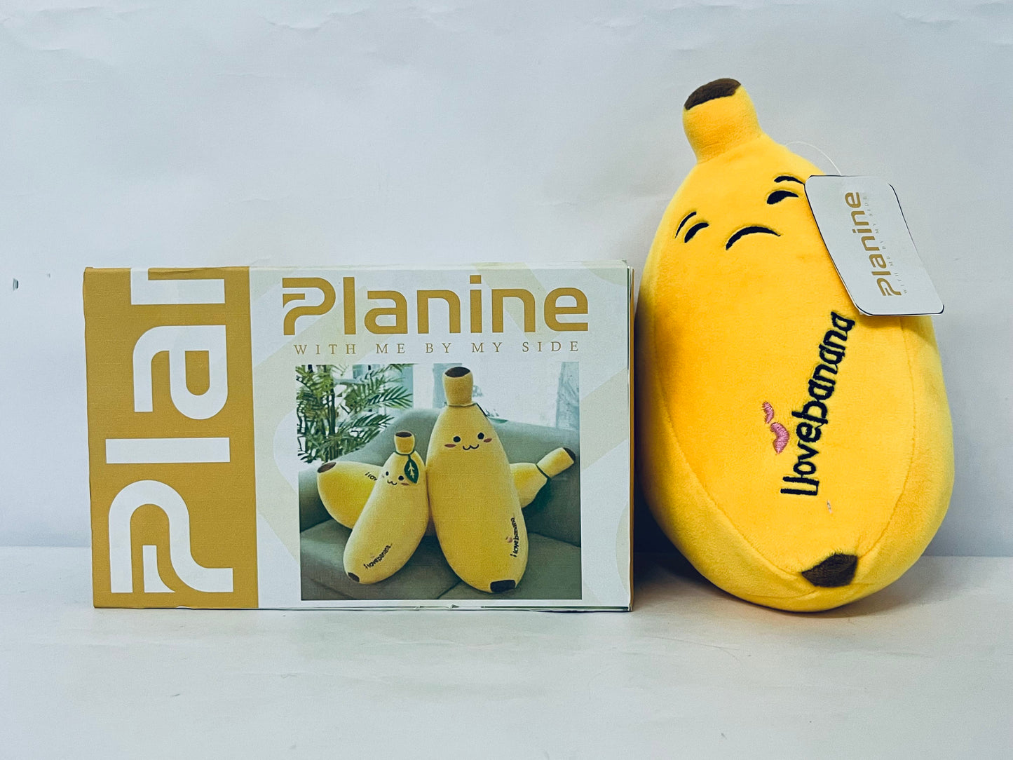 Planine Banana Plush Pillow Stuffed Banana Plushie Cute Fruit Toy for Kids, 13.7 inch