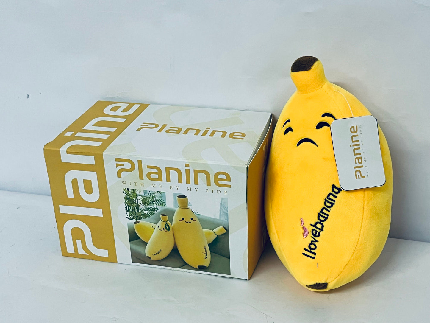 Planine Banana Plush Pillow Stuffed Banana Plushie Cute Fruit Toy for Kids, 13.7 inch