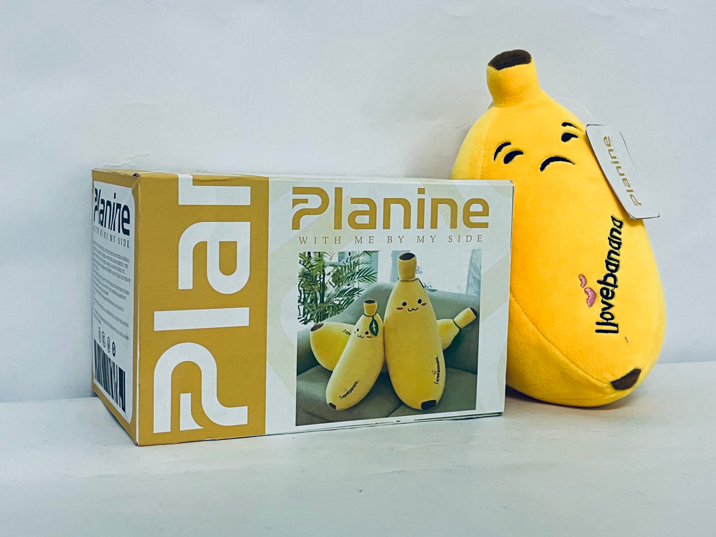Planine Banana Plush Pillow Stuffed Banana Plushie Cute Fruit Toy for Kids, 13.7 inch