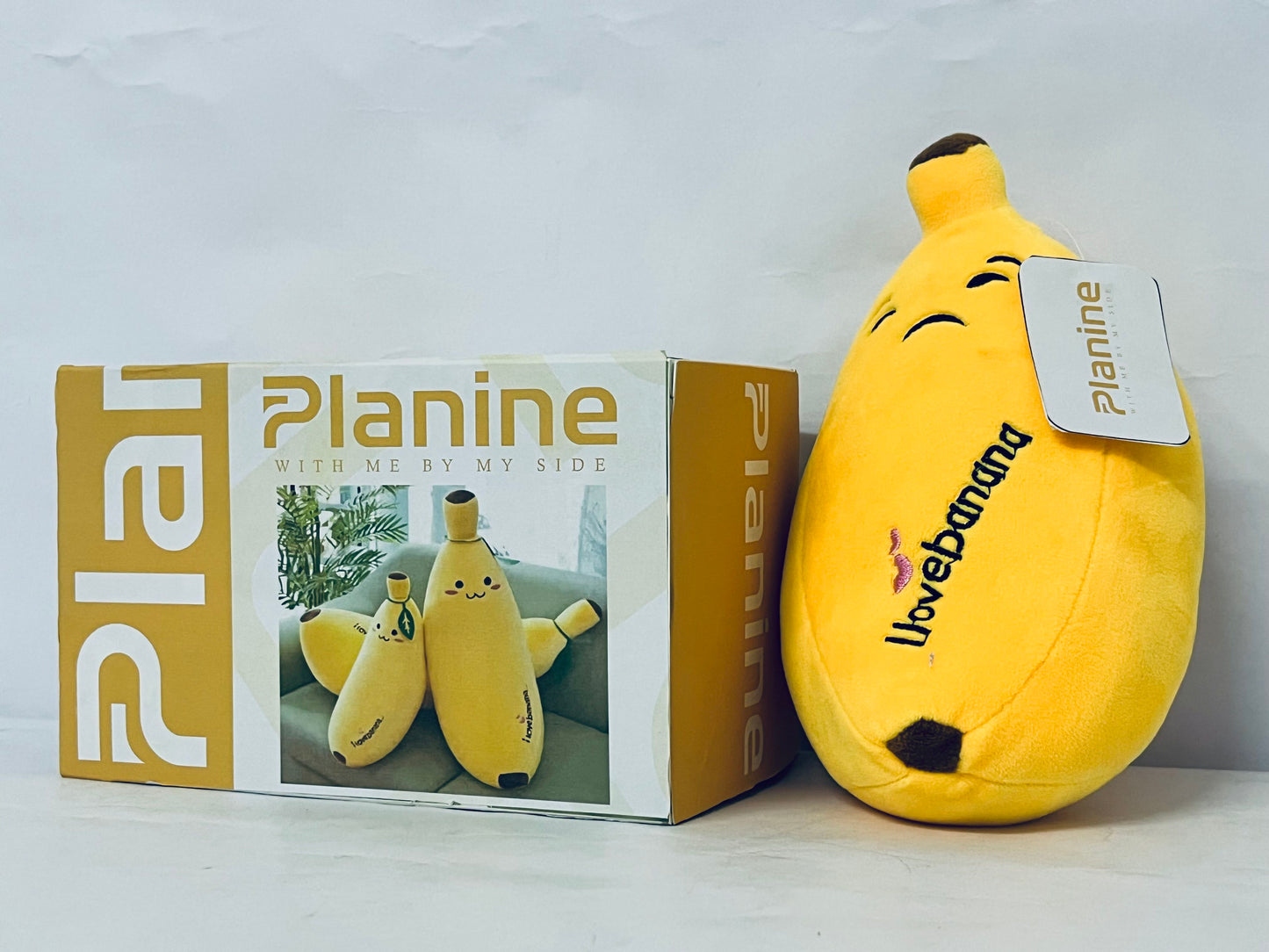 Planine Banana Plush Pillow Stuffed Banana Plushie Cute Fruit Toy for Kids, 13.7 inch