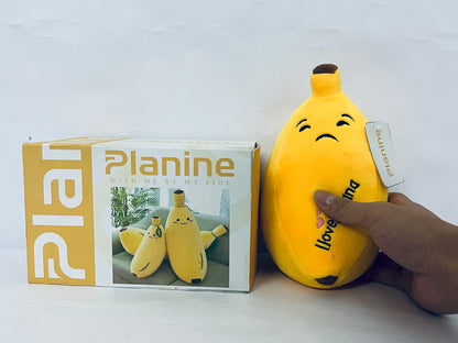 Planine Banana Plush Pillow Stuffed Banana Plushie Cute Fruit Toy for Kids, 13.7 inch