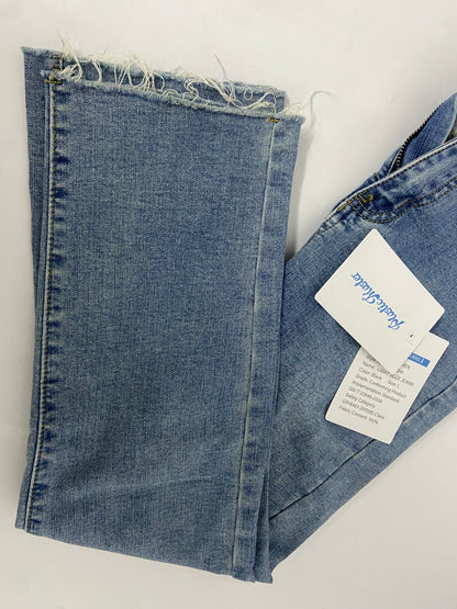 PlasticMaster Jeans Women's High-Rise Slim Straight Raw Hem 27-Inch Inseam