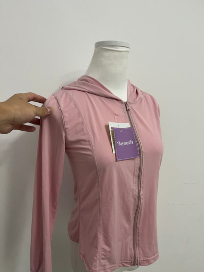 Playouth Pink Athletic Shirt - Moisture-Wicking Hooded Jacket for Active Lifestyles