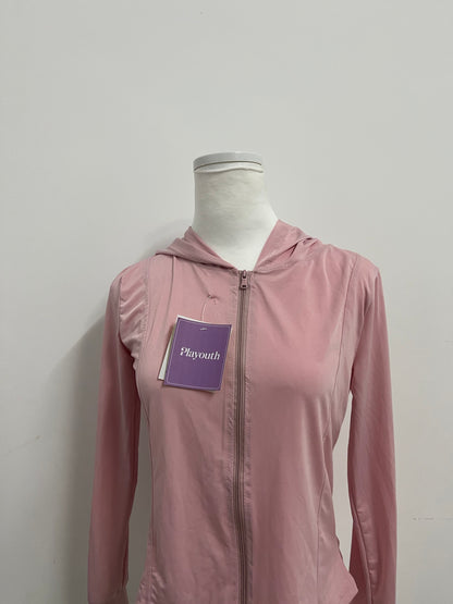 Playouth Pink Athletic Shirt - Moisture-Wicking Hooded Jacket for Active Lifestyles