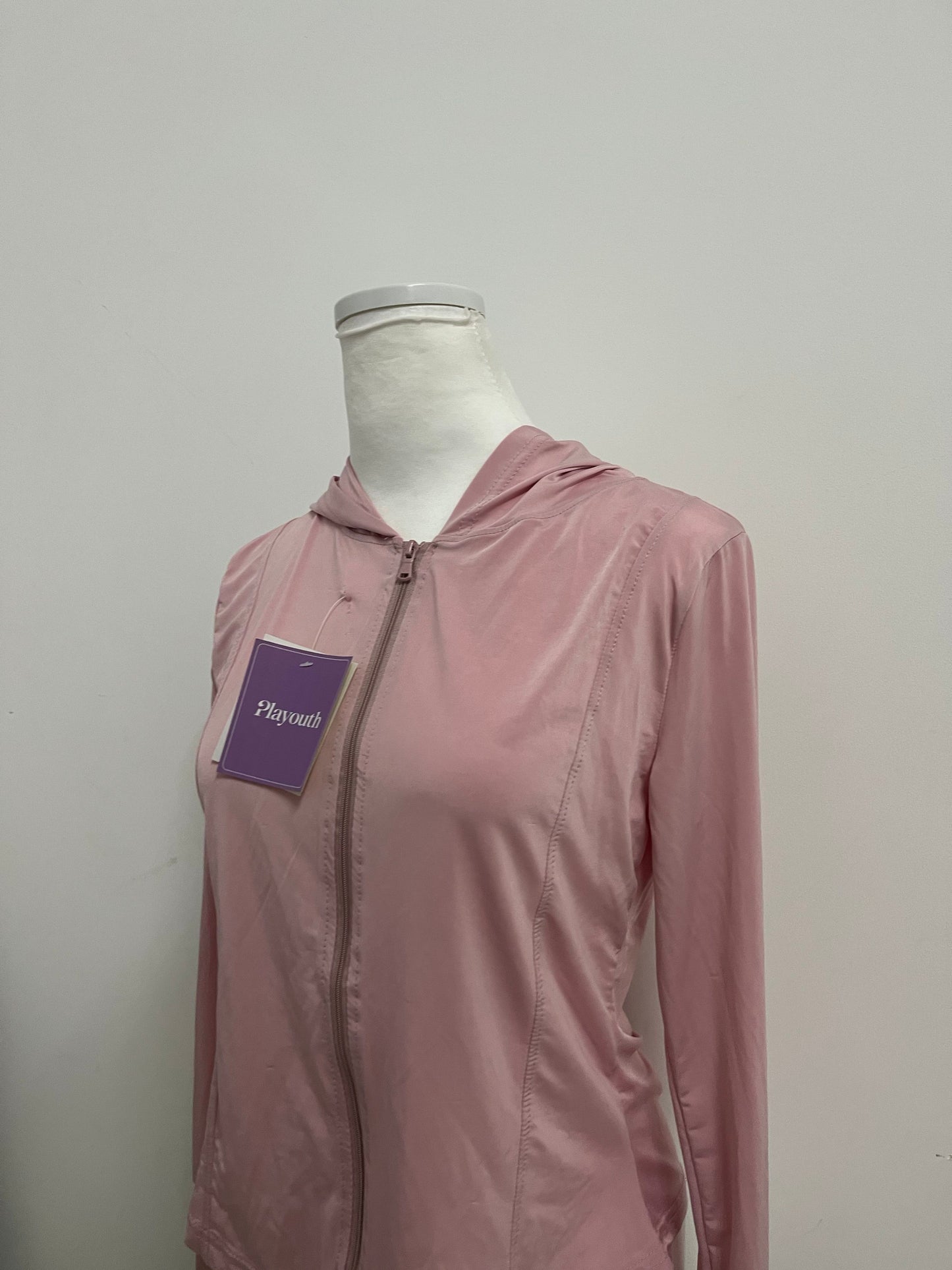 Playouth Pink Athletic Shirt - Moisture-Wicking Hooded Jacket for Active Lifestyles