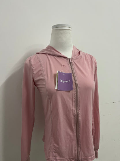 Playouth Pink Athletic Shirt - Moisture-Wicking Hooded Jacket for Active Lifestyles