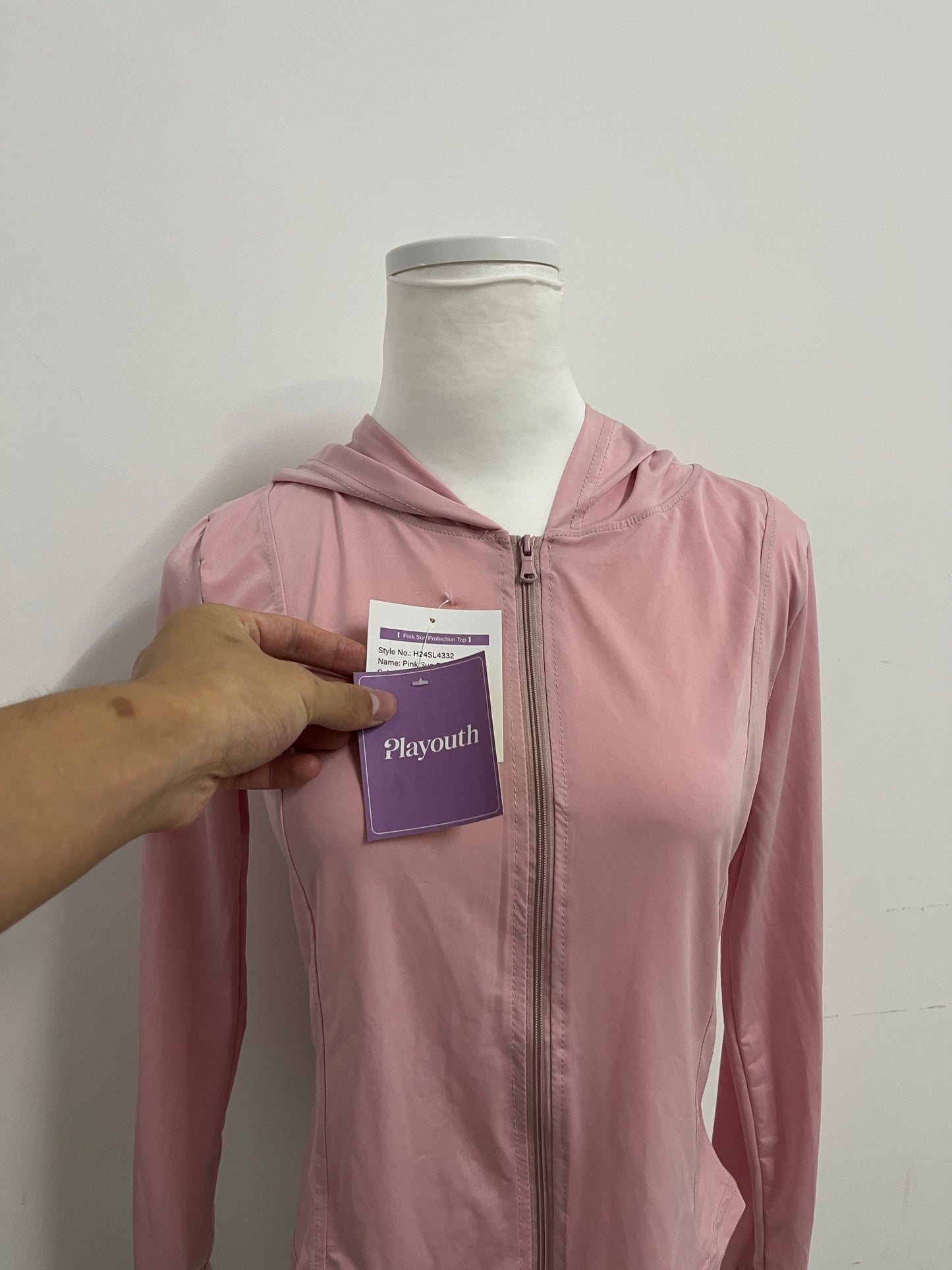 Playouth Pink Athletic Shirt - Moisture-Wicking Hooded Jacket for Active Lifestyles