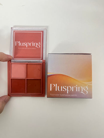 Pluspring 4-Color Eyeshadow Palette Warm Brown Versatile Pigmented & Long-Lasting A Daily Essential for Eye Makeup