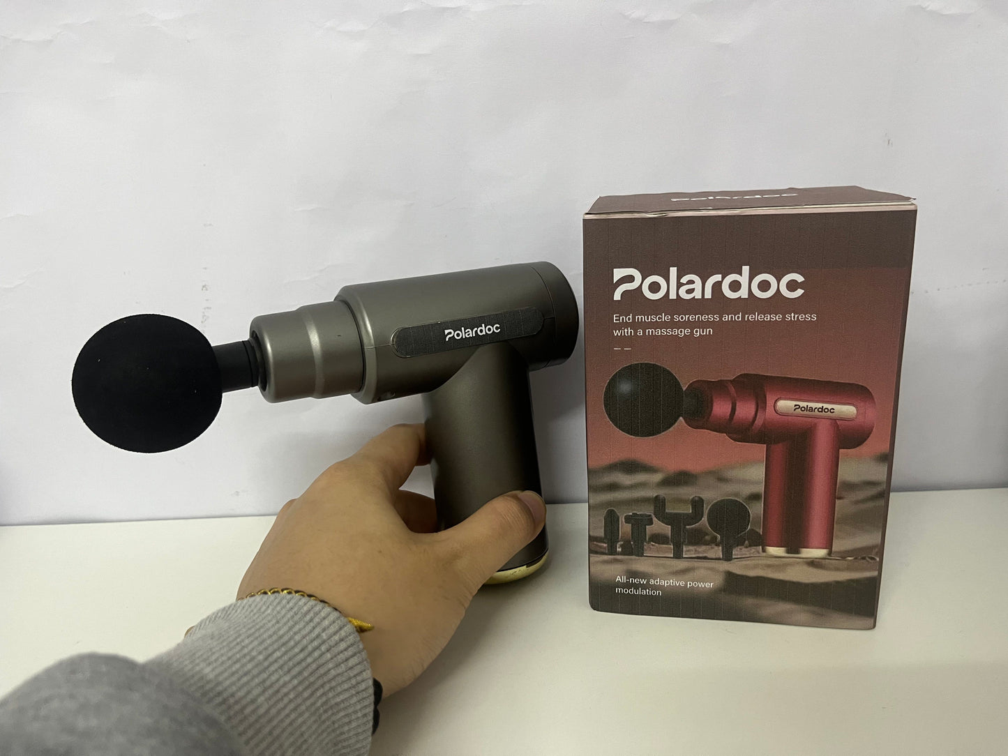 【Polardoc Portable Massage Gun】—— Adaptive Relief for Sore Muscles & Stress