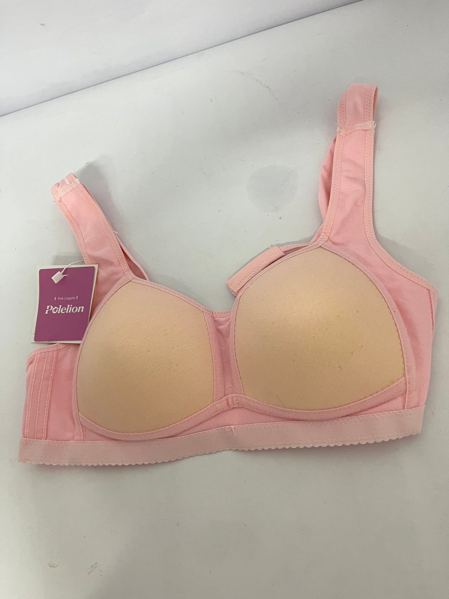 Polelion Women's Pink Comfort Bra with Skin-Friendly Fabric and Supportive Design