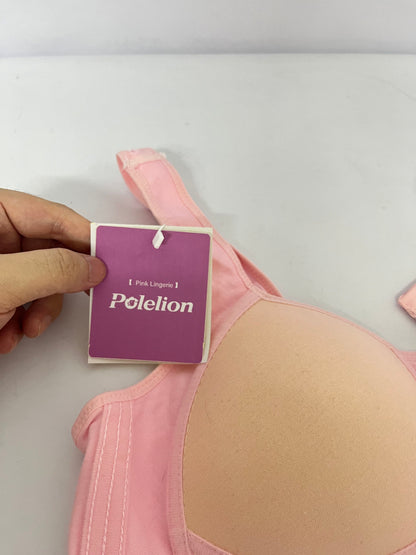 Polelion Women's Pink Comfort Bra with Skin-Friendly Fabric and Supportive Design
