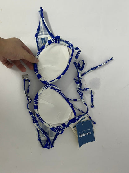 Pollenew Bras Women's Triangle Halter Bikini Top Floral Tie Back Smocked Cute Swimsuit Top