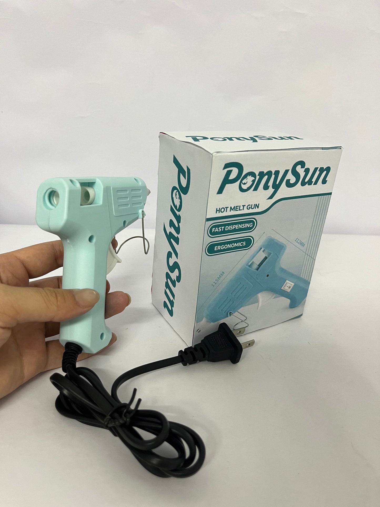 PonySun Mini Hot melt gun Handmade glue gun for household use (pale green) Fast Preheating Hot Melt, High Temp for School Crafts DIY Arts and Quick Home Repairs