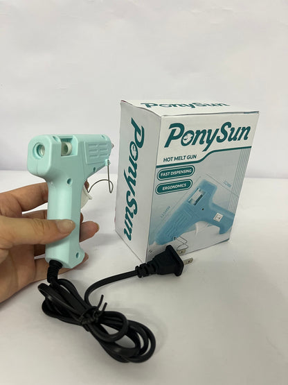 PonySun Mini Hot melt gun Handmade glue gun for household use (pale green) Fast Preheating Hot Melt, High Temp for School Crafts DIY Arts and Quick Home Repairs