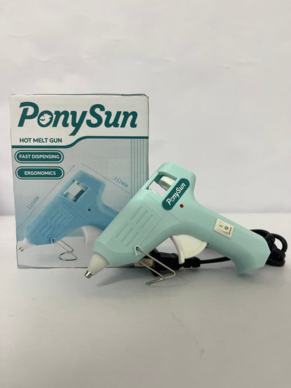PonySun Mini Hot melt gun Handmade glue gun for household use (pale green) Fast Preheating Hot Melt, High Temp for School Crafts DIY Arts and Quick Home Repairs