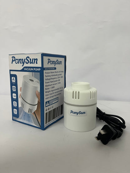 PonySun Electric Pump for Vacuum Bags, Compression Bag Pump for Vacuuming Clothing, Quilts, Portable Storage Bag Pump
