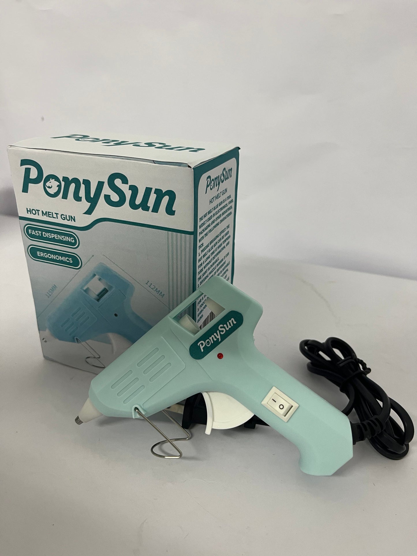 PonySun Mini Hot melt gun Handmade glue gun for household use (pale green) Fast Preheating Hot Melt, High Temp for School Crafts DIY Arts and Quick Home Repairs