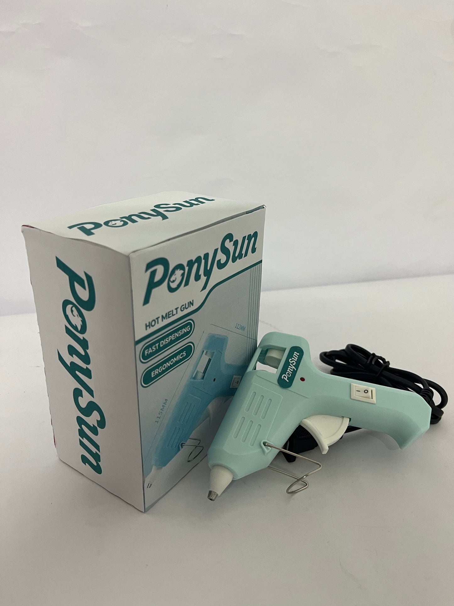 PonySun Mini Hot melt gun Handmade glue gun for household use (pale green) Fast Preheating Hot Melt, High Temp for School Crafts DIY Arts and Quick Home Repairs