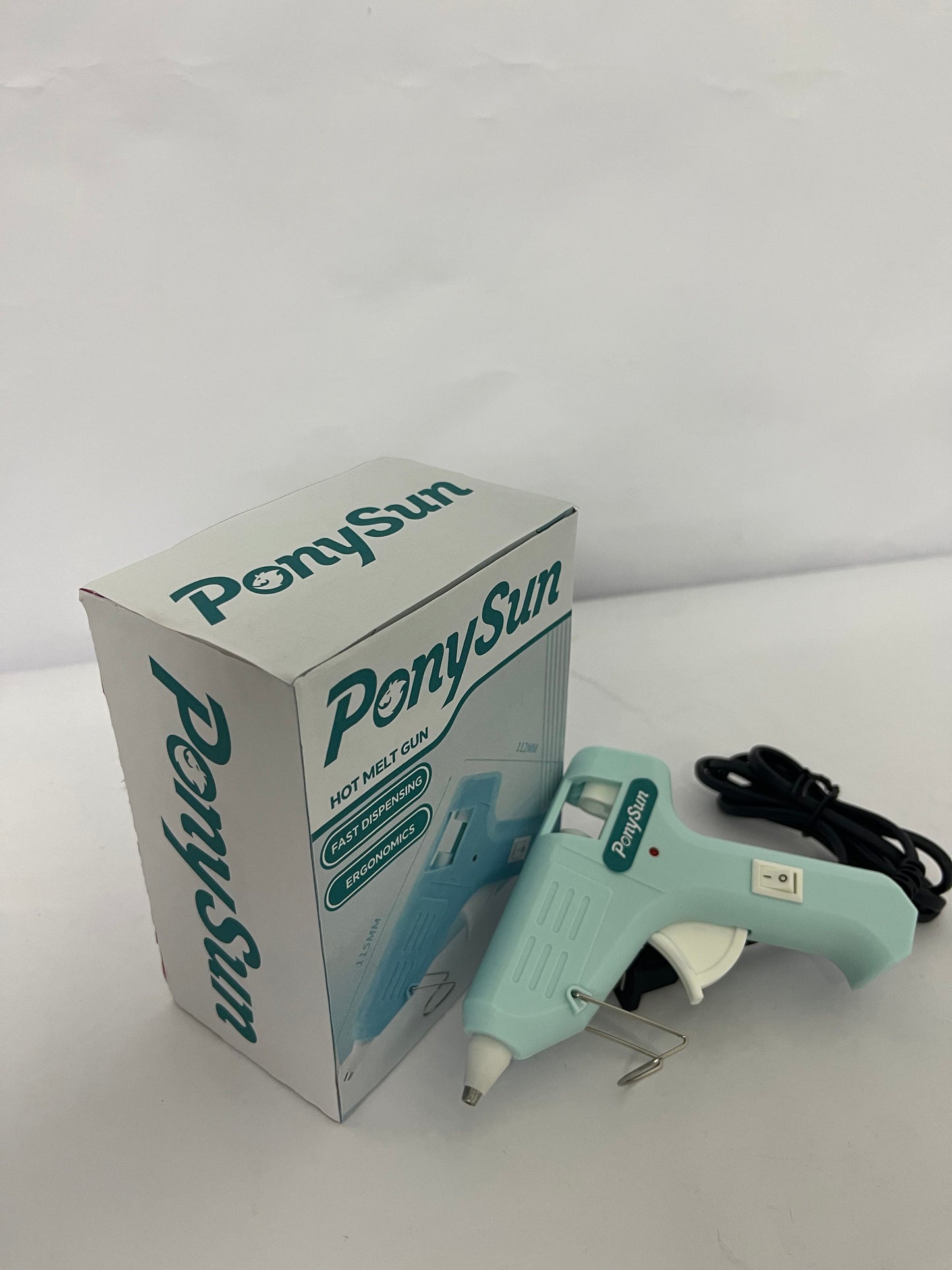 PonySun Mini Hot melt gun Handmade glue gun for household use (pale green) Fast Preheating Hot Melt, High Temp for School Crafts DIY Arts and Quick Home Repairs