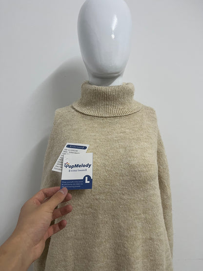 【PopMelody Oversized Turtleneck Knit Sweater】—— Cozy Warmth & Effortless Winter Style