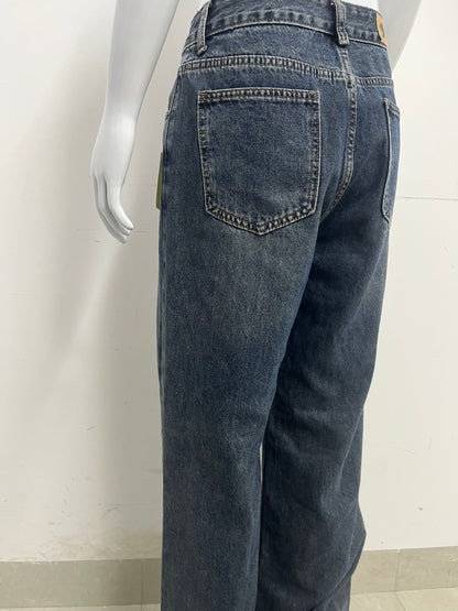 【Popractive Asymmetric Waist Wide-Leg Jeans】—— Retro Style with Modern Edge