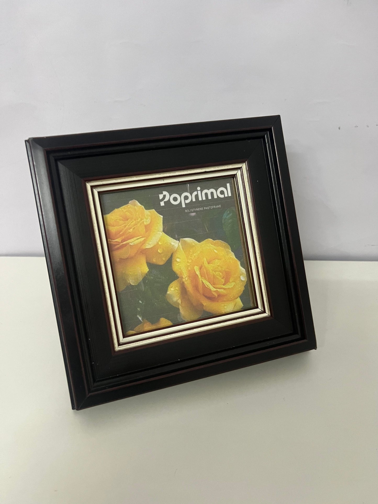 [Poprimal Picture frames]-Luxury Black-Brown Picture Frame - Double-Layer 3D Silver Trim Decorative Frame