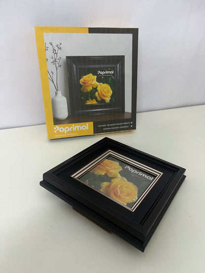 [Poprimal Picture frames]-Luxury Black-Brown Picture Frame - Double-Layer 3D Silver Trim Decorative Frame